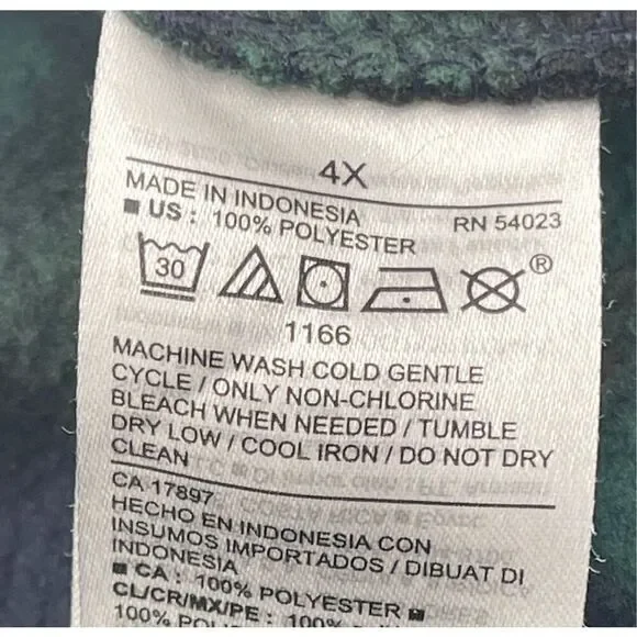 OLD NAVY Men's Christmas Pajama Set 4X Santa Green Plaid T-Shirt & Fleece Pants - Picture 14 of 14